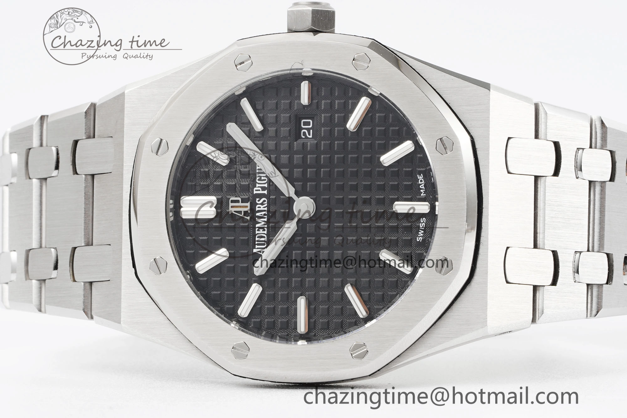 Lady Royal Oak 33mm SS JJF 1:1 Best Edition Black Dial on SS Bracelet ETA Quartz Sleek 4645