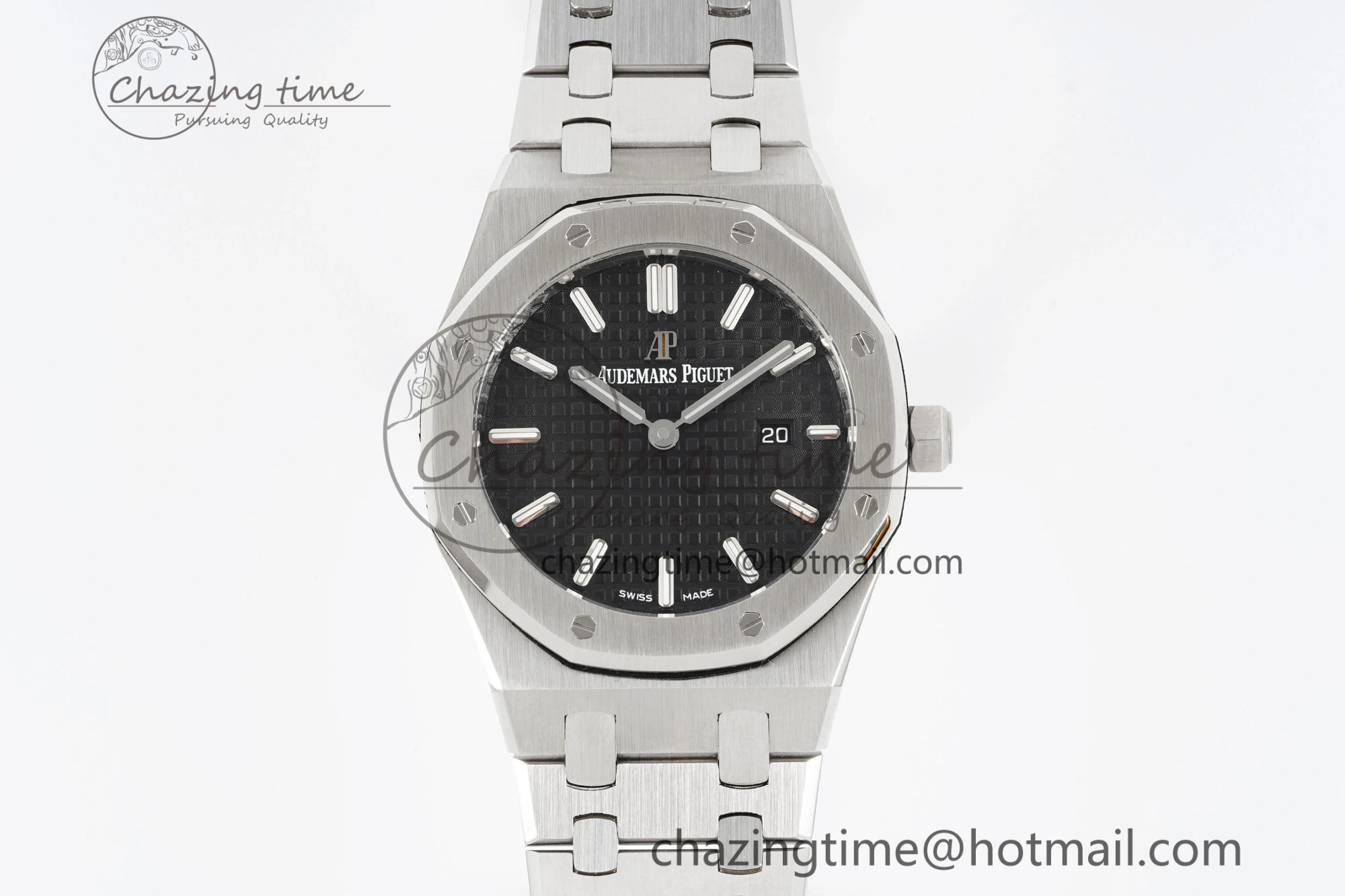 Lady Royal Oak 33mm SS JJF 1:1 Best Edition Black Dial on SS Bracelet ETA Quartz Sleek 4645