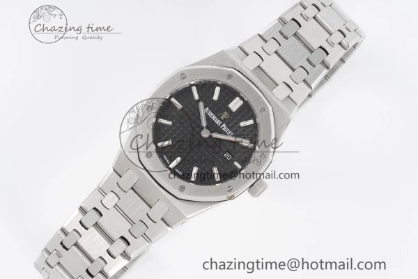 Lady Royal Oak 33mm SS JJF 1:1 Best Edition Black Dial on SS Bracelet ETA Quartz Sleek 4645