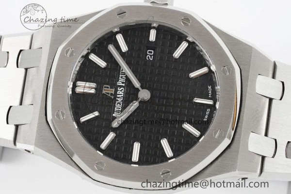 Lady Royal Oak 33mm SS JJF 1:1 Best Edition Black Dial on SS Bracelet ETA Quartz Sleek 4645