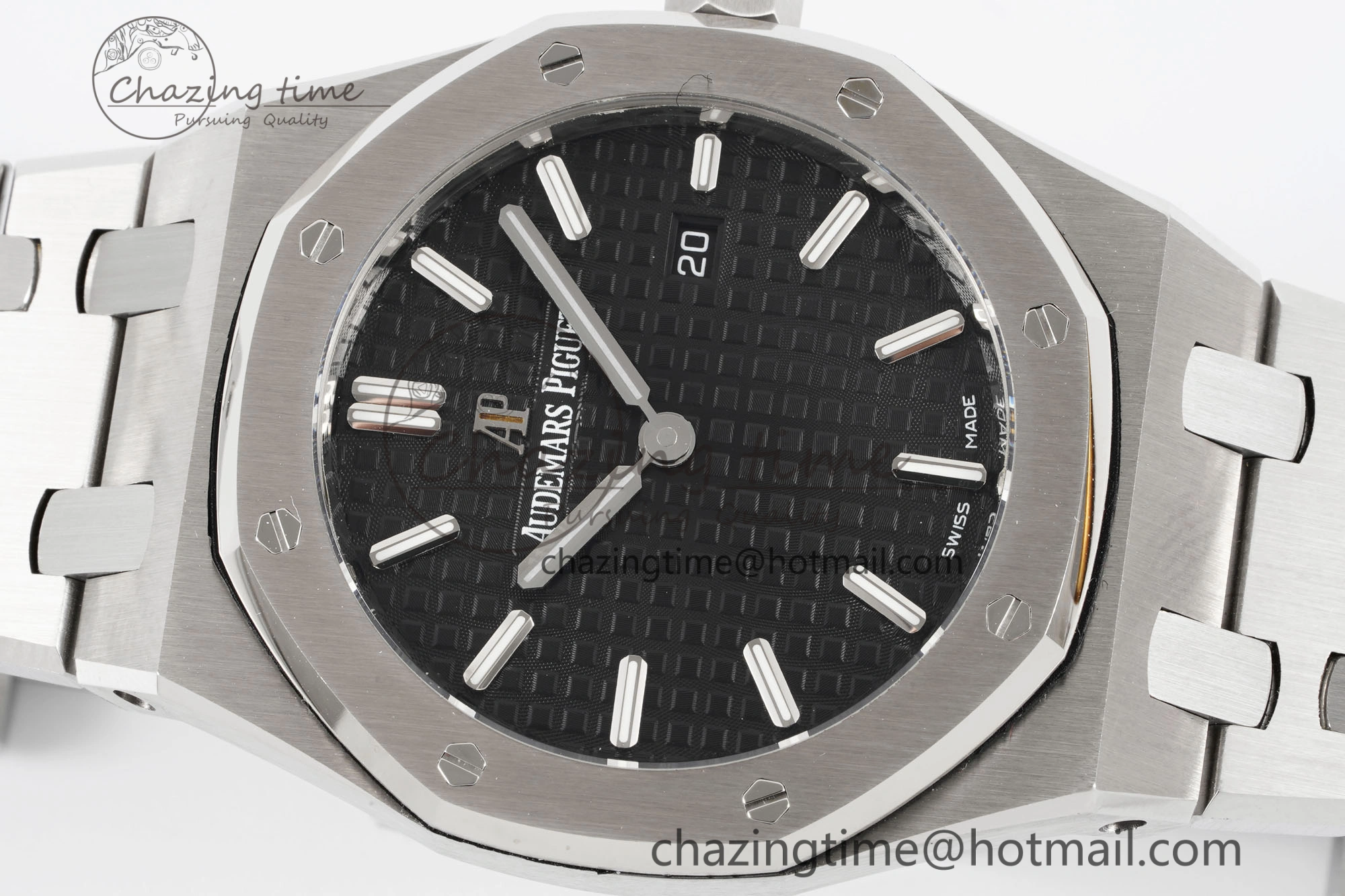 Lady Royal Oak 33mm SS JJF 1:1 Best Edition Black Dial on SS Bracelet ETA Quartz Sleek 4645