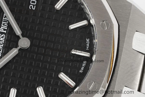 Lady Royal Oak 33mm SS JJF 1:1 Best Edition Black Dial on SS Bracelet ETA Quartz Sleek 4645