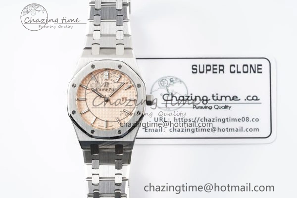 Lady Royal Oak 33mm SS JJF 1:1 Best Edition Cream Dial on SS Bracelet ETA Quartz Compact 10149