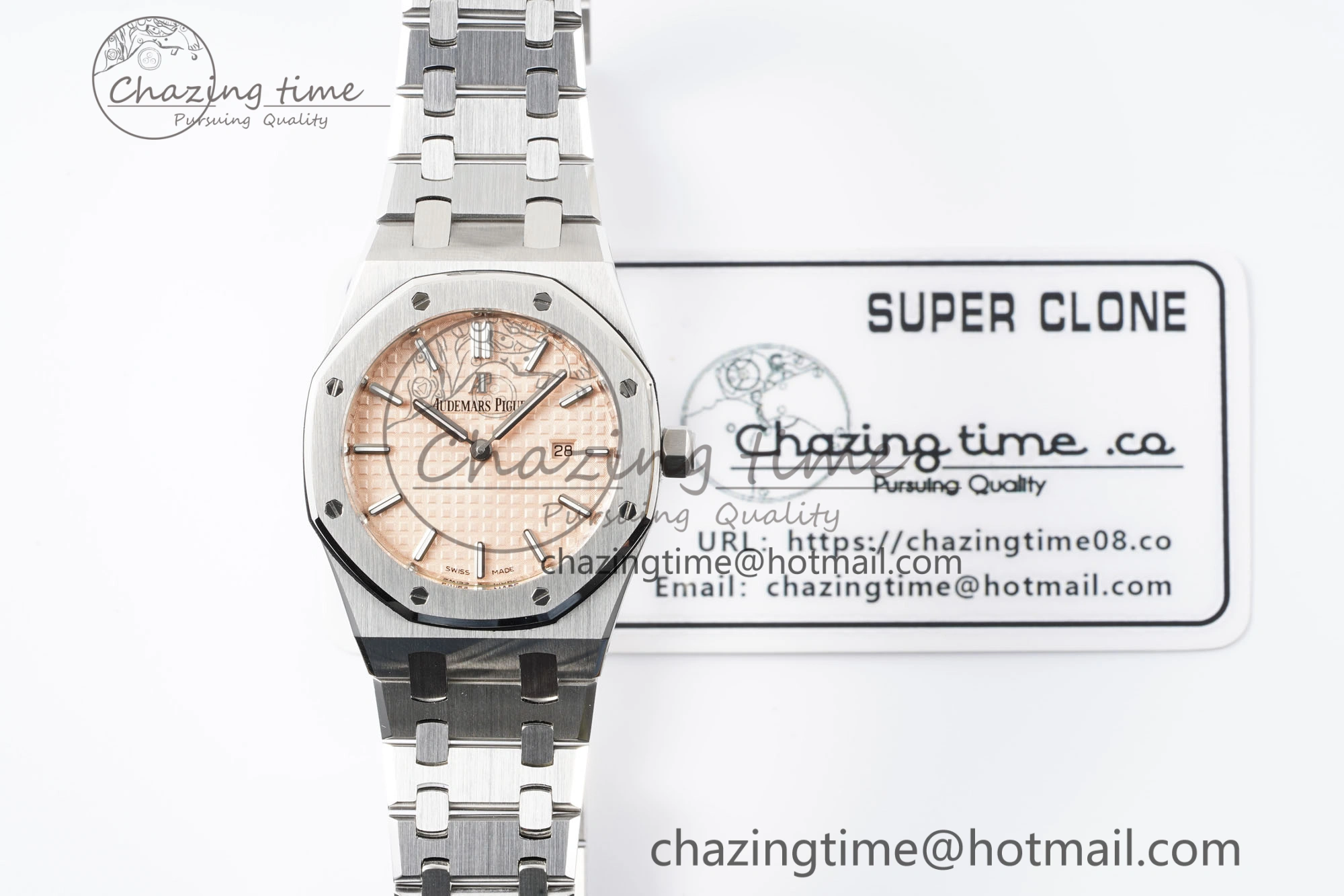 Lady Royal Oak 33mm SS JJF 1:1 Best Edition Cream Dial on SS Bracelet ETA Quartz Compact 10149