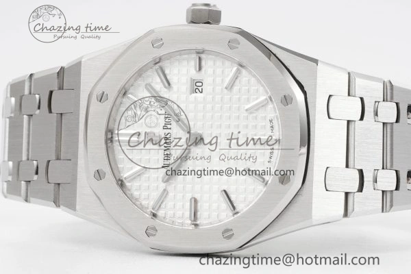 OdorResistant Lady Royal Oak 33mm SS JJF 1:1 Best Edition White Dial on SS Bracelet ETA Quartz 4641