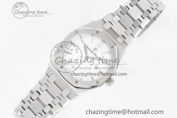 OdorResistant Lady Royal Oak 33mm SS JJF 1:1 Best Edition White Dial on SS Bracelet ETA Quartz 4641