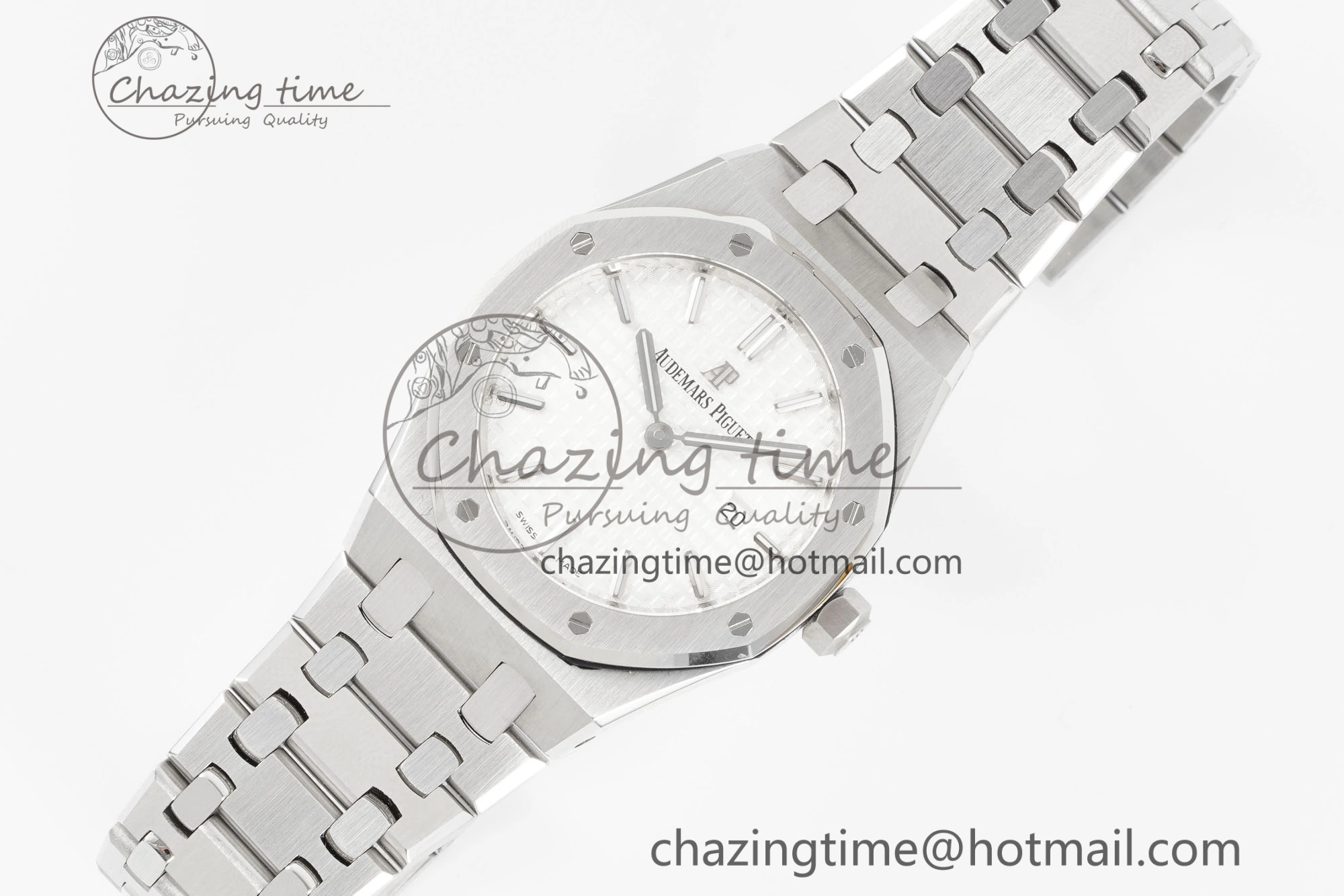 OdorResistant Lady Royal Oak 33mm SS JJF 1:1 Best Edition White Dial on SS Bracelet ETA Quartz 4641
