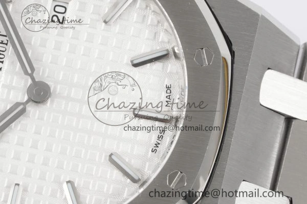 OdorResistant Lady Royal Oak 33mm SS JJF 1:1 Best Edition White Dial on SS Bracelet ETA Quartz 4641