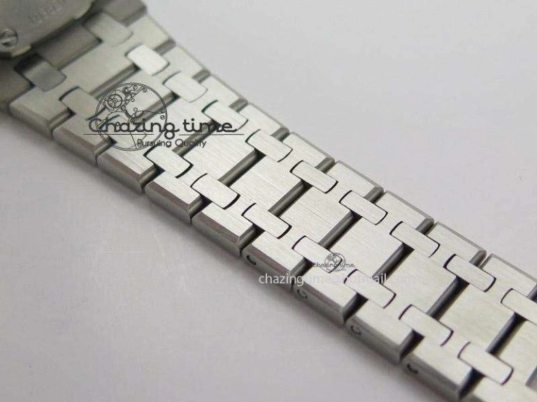 Lady Royal Oak 33mm SS White Textured Dial Diamonds Bezel on bracelet RONDA Quartz Trendy 5142