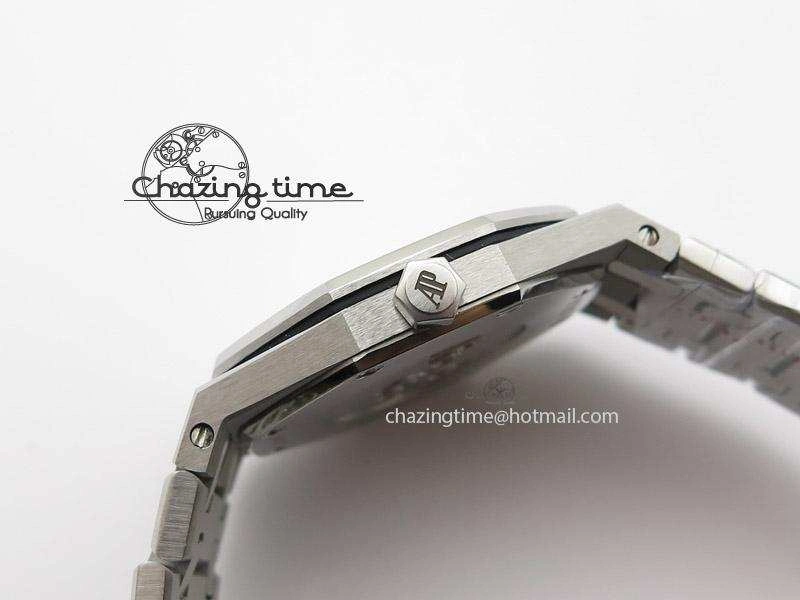 Lady Royal Oak 33mm SS White Textured Dial Diamonds Bezel on bracelet RONDA Quartz Trendy 5142