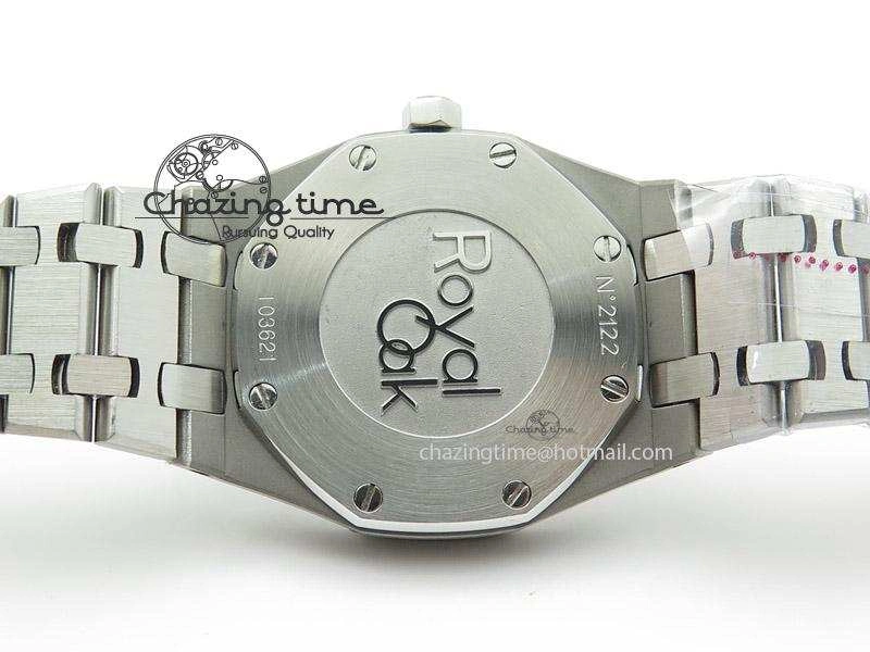 Lady Royal Oak 33mm SS White Textured Dial Diamonds Bezel on bracelet RONDA Quartz Trendy 5142