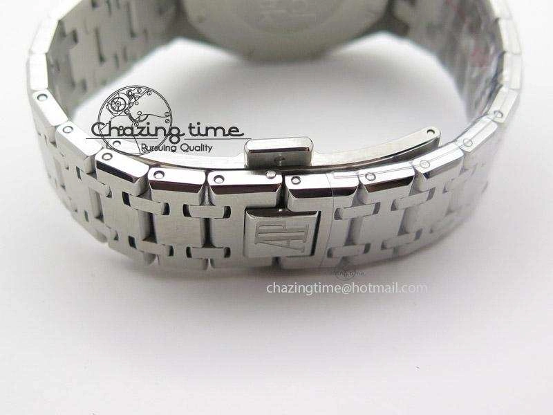 Lady Royal Oak 33mm SS White Textured Dial Diamonds Bezel on bracelet RONDA Quartz Trendy 5142