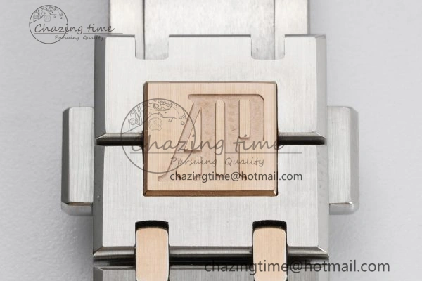 Lightweight Lady Royal Oak 33mm SS RG Diamonds Bezel JJF 1:1 Best Edition White Dial on SS RG Bracelet ETA Quartz 4640