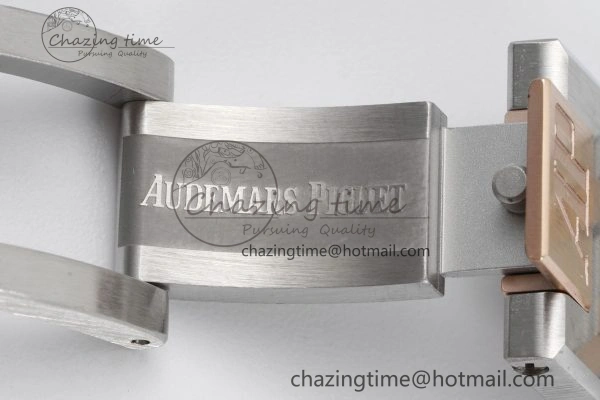 Lightweight Lady Royal Oak 33mm SS RG Diamonds Bezel JJF 1:1 Best Edition White Dial on SS RG Bracelet ETA Quartz 4640