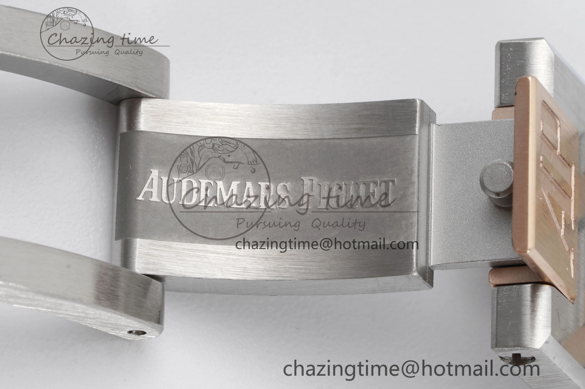 Lightweight Lady Royal Oak 33mm SS RG Diamonds Bezel JJF 1:1 Best Edition White Dial on SS RG Bracelet ETA Quartz 4640