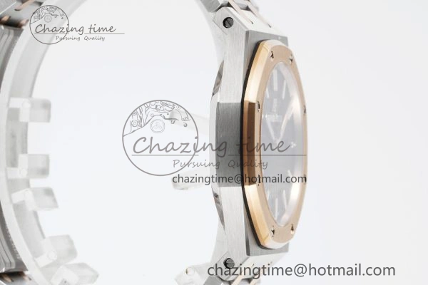 Lady Royal Oak 33mm SS RG JJF 1:1 Best Edition Black Dial on SS RG Bracelet ETA Quartz Sophisticated 10155