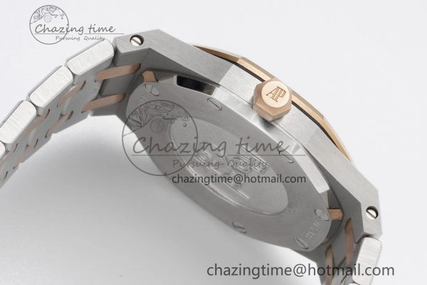 Durable Lady Royal Oak 33mm SS RG JJF 1:1 Best Edition Brown Dial on SS RG Bracelet ETA Quartz 4646