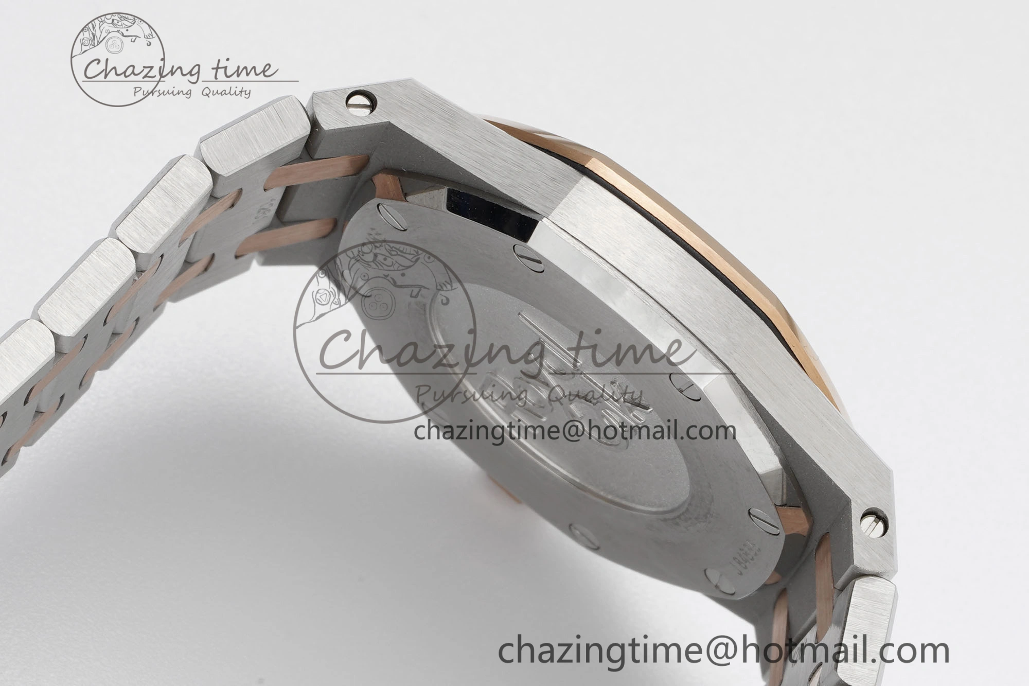 Durable Lady Royal Oak 33mm SS RG JJF 1:1 Best Edition Brown Dial on SS RG Bracelet ETA Quartz 4646