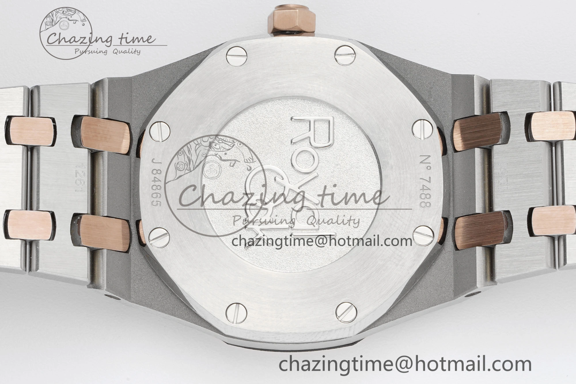 Durable Lady Royal Oak 33mm SS RG JJF 1:1 Best Edition Brown Dial on SS RG Bracelet ETA Quartz 4646