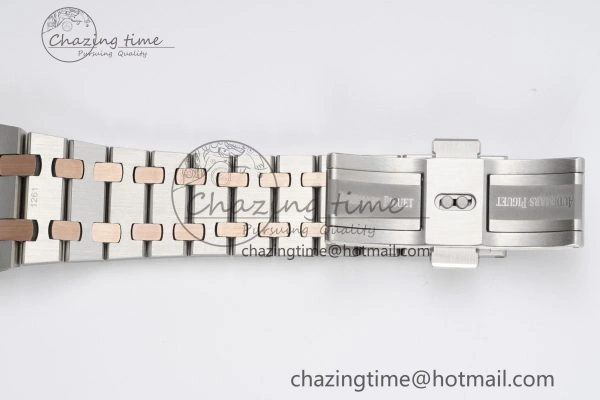 Durable Lady Royal Oak 33mm SS RG JJF 1:1 Best Edition Brown Dial on SS RG Bracelet ETA Quartz 4646