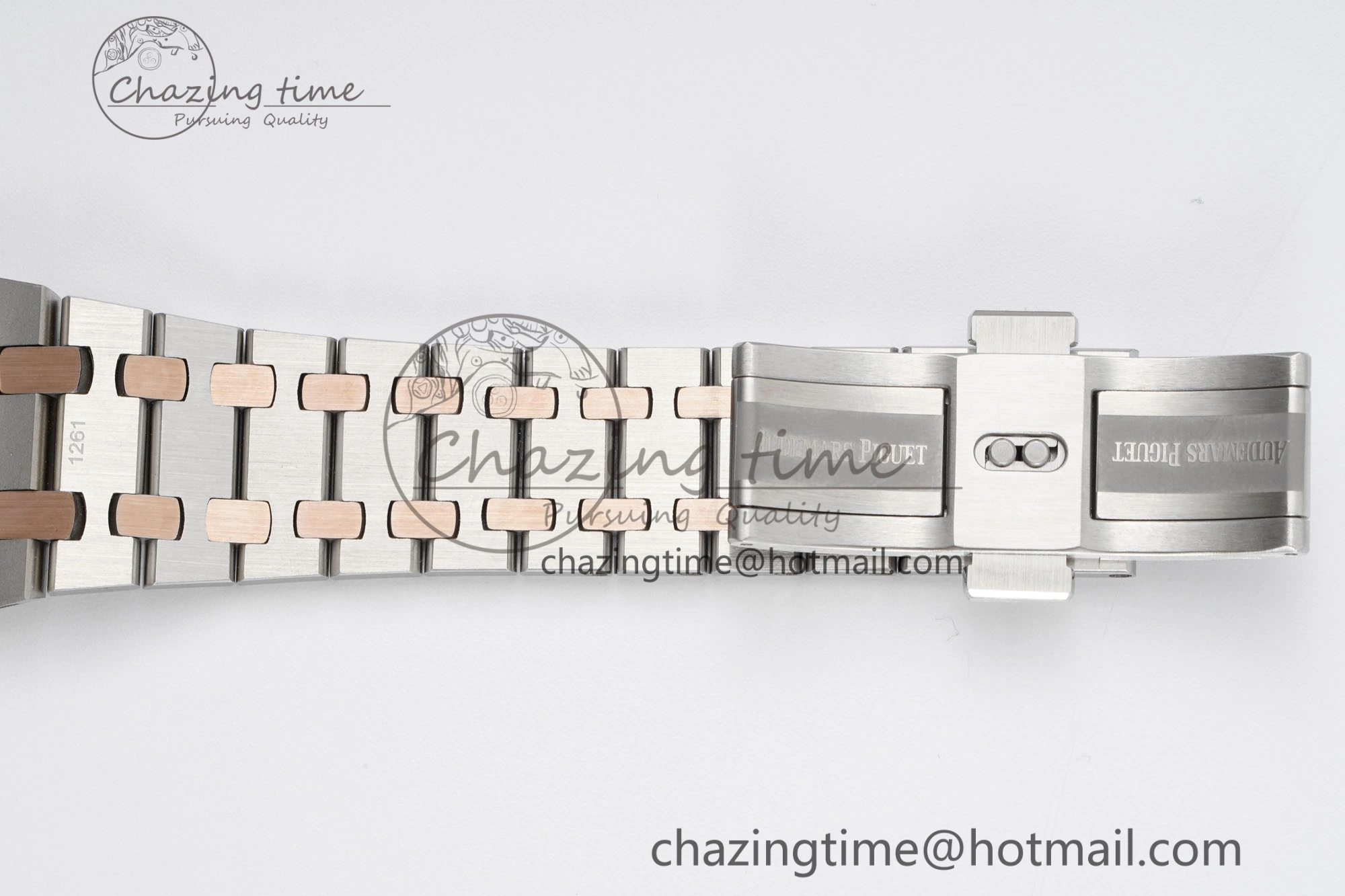 Durable Lady Royal Oak 33mm SS RG JJF 1:1 Best Edition Brown Dial on SS RG Bracelet ETA Quartz 4646