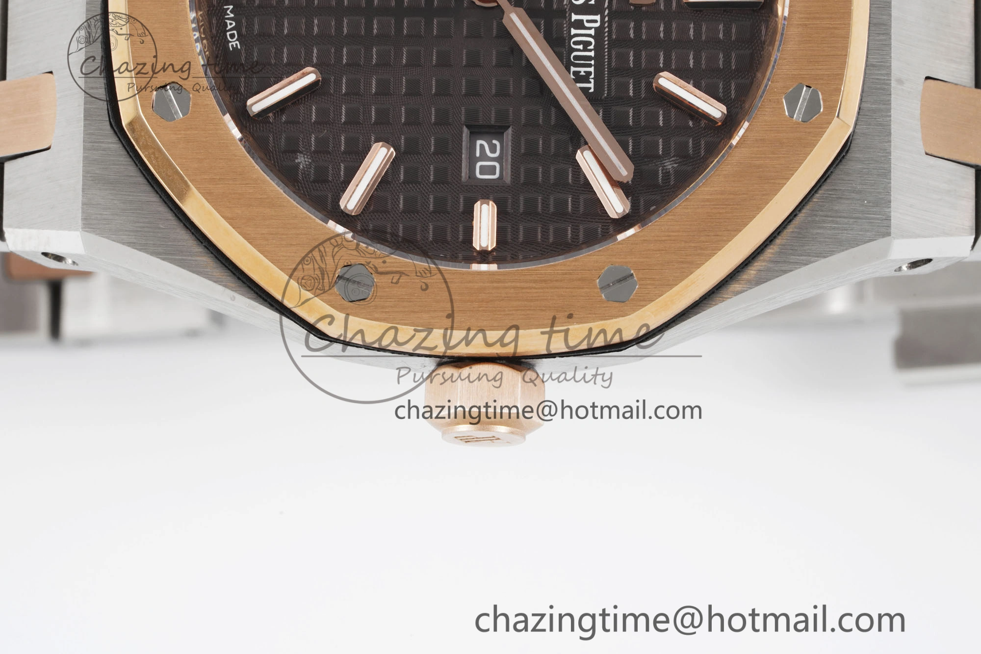 Durable Lady Royal Oak 33mm SS RG JJF 1:1 Best Edition Brown Dial on SS RG Bracelet ETA Quartz 4646
