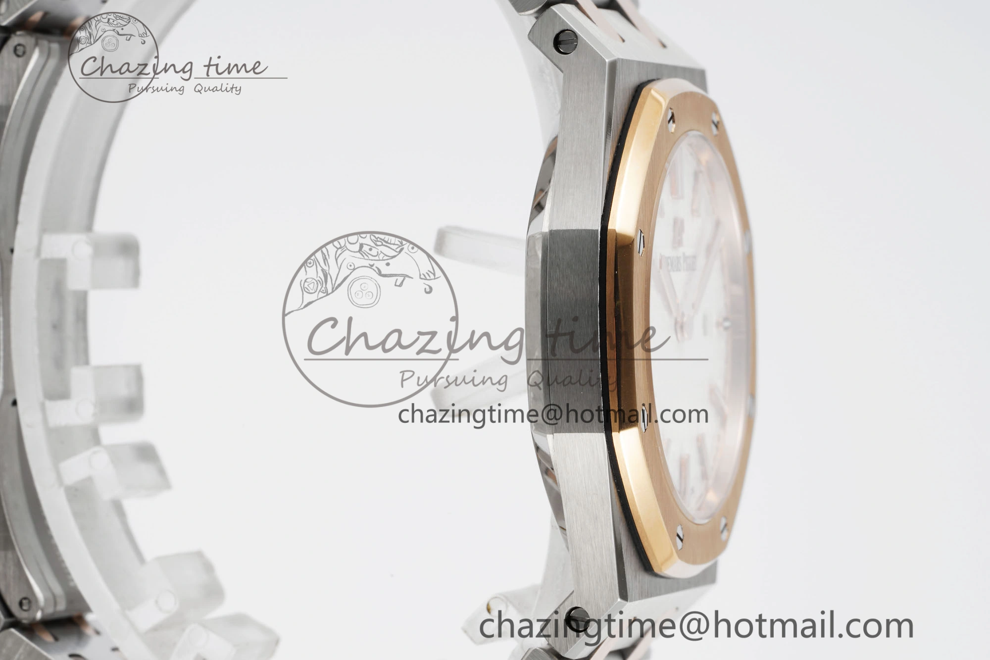 Lady Royal Oak 33mm SS RG JJF 1:1 Best Edition White Dial on SS RG Bracelet ETA Quartz UrbanStyle 4647