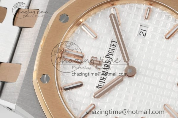 Lady Royal Oak 33mm SS RG JJF 1:1 Best Edition White Dial on SS RG Bracelet ETA Quartz UrbanStyle 4647