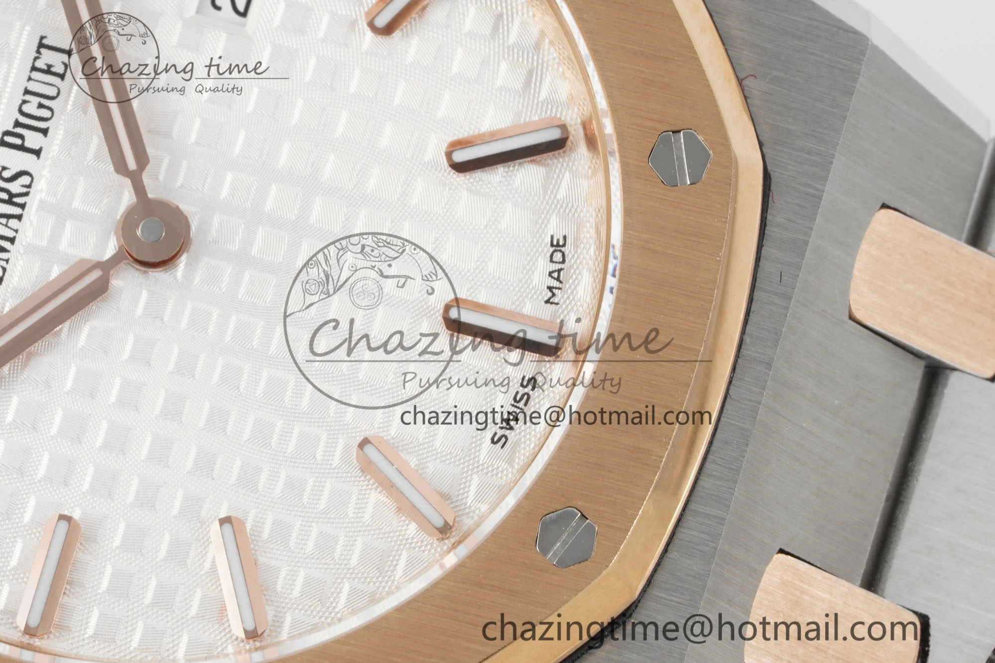Lady Royal Oak 33mm SS RG JJF 1:1 Best Edition White Dial on SS RG Bracelet ETA Quartz UrbanStyle 4647