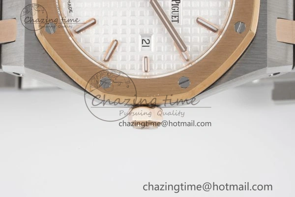 Lady Royal Oak 33mm SS RG JJF 1:1 Best Edition White Dial on SS RG Bracelet ETA Quartz UrbanStyle 4647