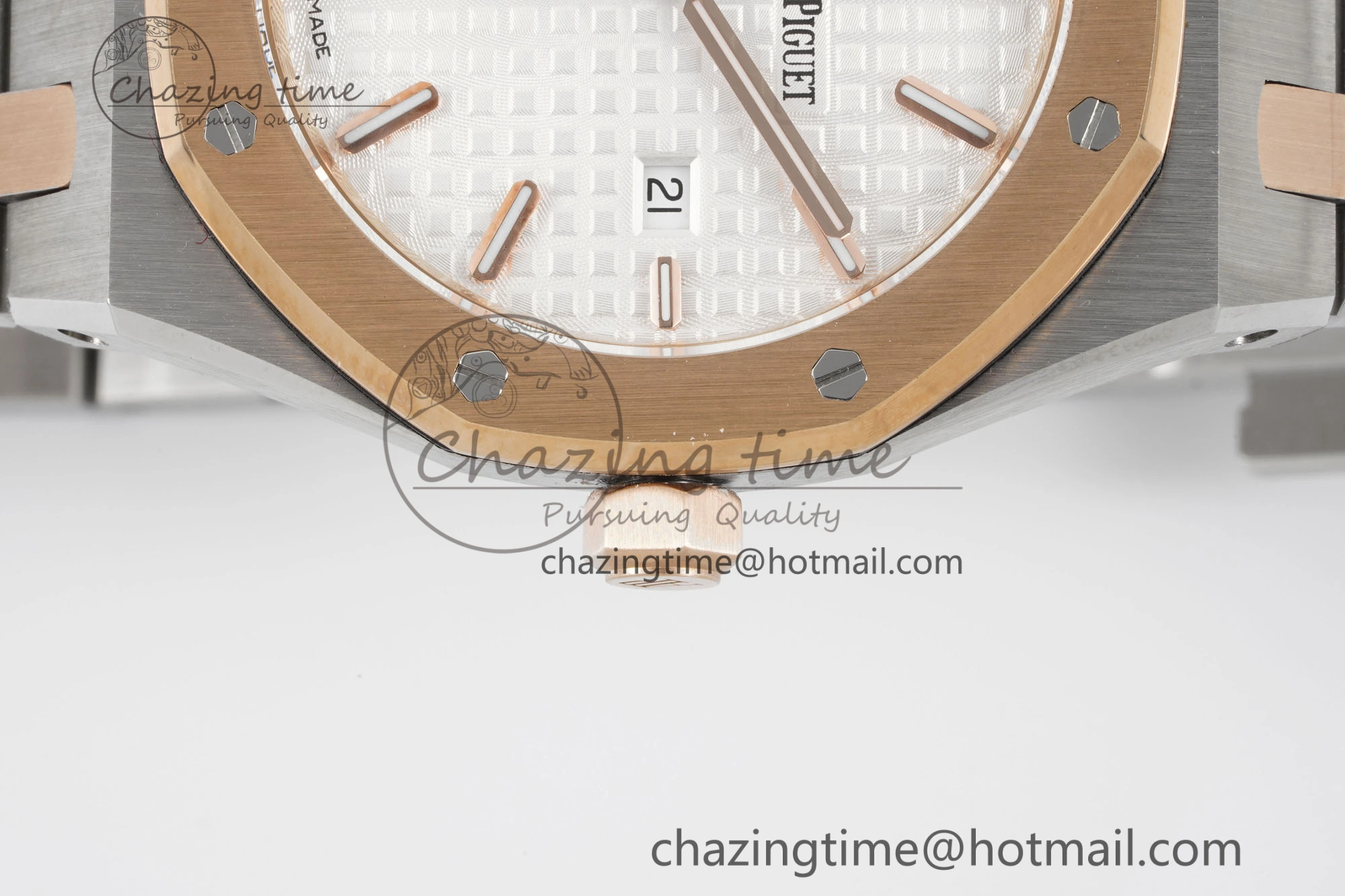 Lady Royal Oak 33mm SS RG JJF 1:1 Best Edition White Dial on SS RG Bracelet ETA Quartz UrbanStyle 4647