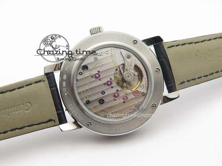 Langematik MK Best Edition SS Black Dial On Black Leather Strap A Durable 4199