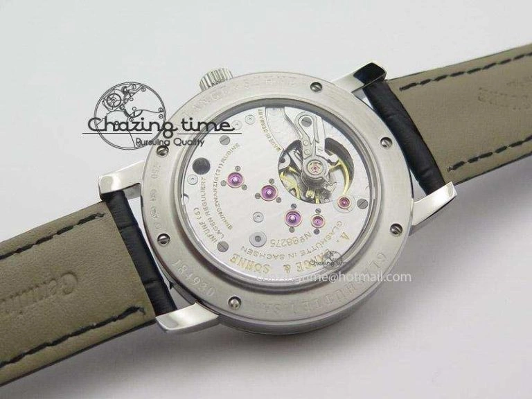 Langematik MK Best Edition SS Black Dial On Black Leather Strap A Durable 4199