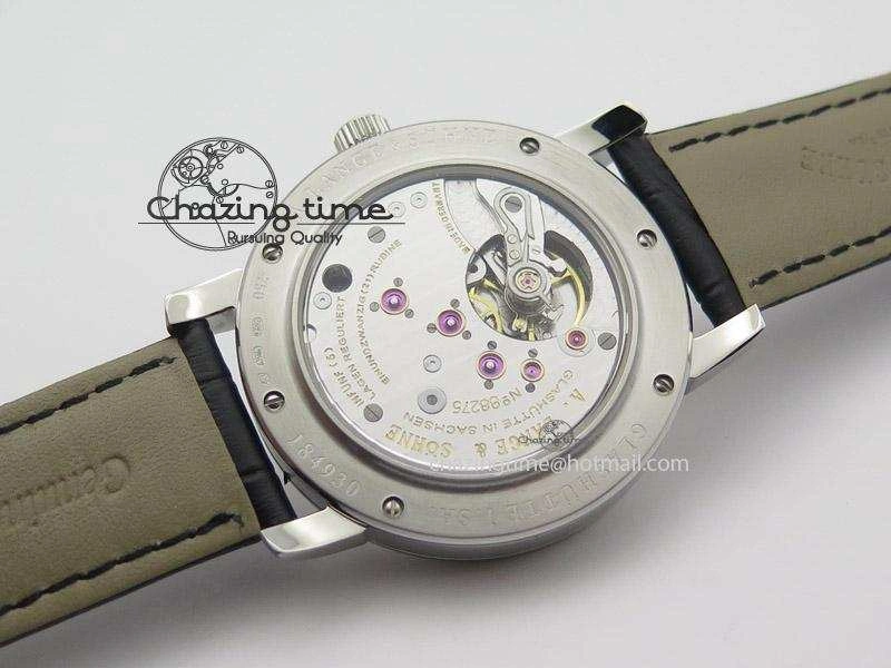 Langematik MK Best Edition SS Black Dial On Black Leather Strap A Durable 4199