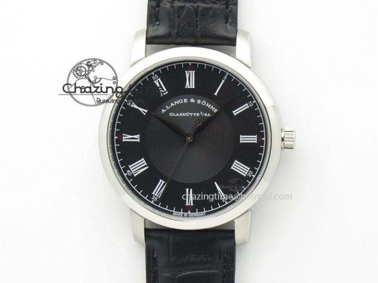 Langematik MK Best Edition SS Black Dial On Black Leather Strap A Durable 4199