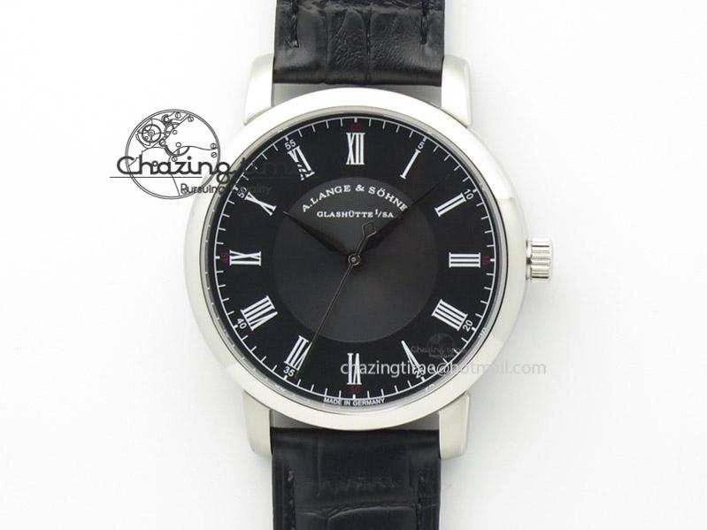 Langematik MK Best Edition SS Black Dial On Black Leather Strap A Durable 4199