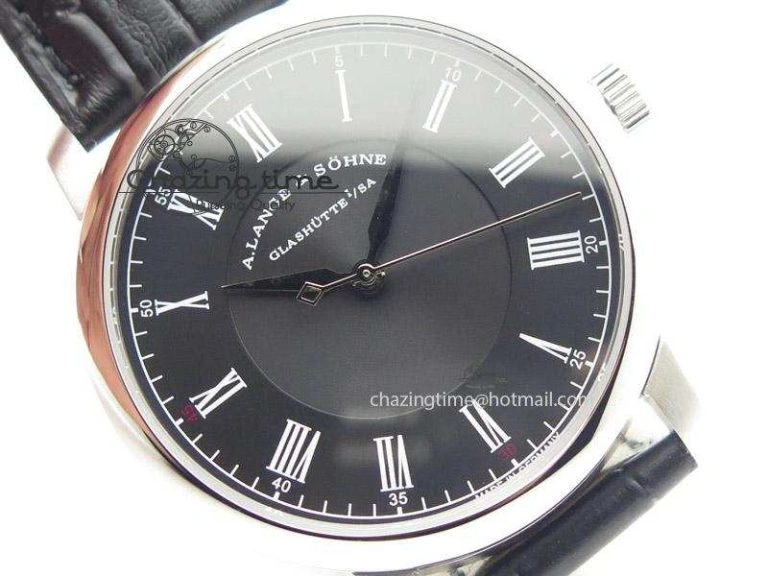 Langematik MK Best Edition SS Black Dial On Black Leather Strap A Durable 4199