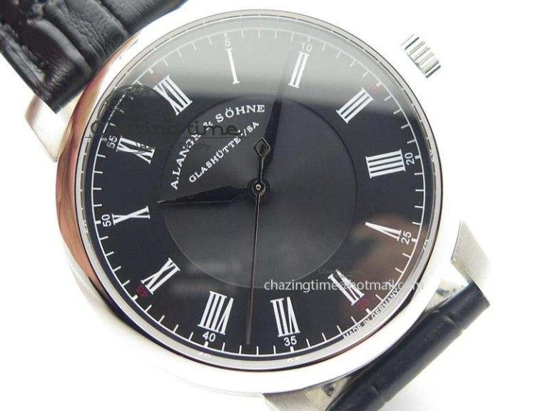 Langematik MK Best Edition SS Black Dial On Black Leather Strap A Durable 4199