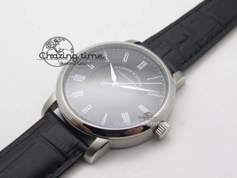 Langematik MK Best Edition SS Black Dial On Black Leather Strap A Durable 4199