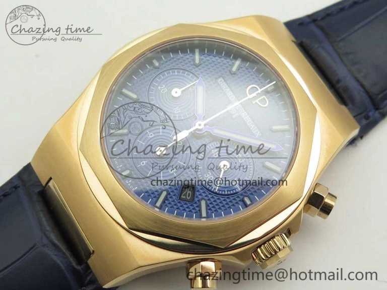 Laureato Chronograph 42mm RG TWA Blue Dial on Blue Leather Strap A Unisex 6605