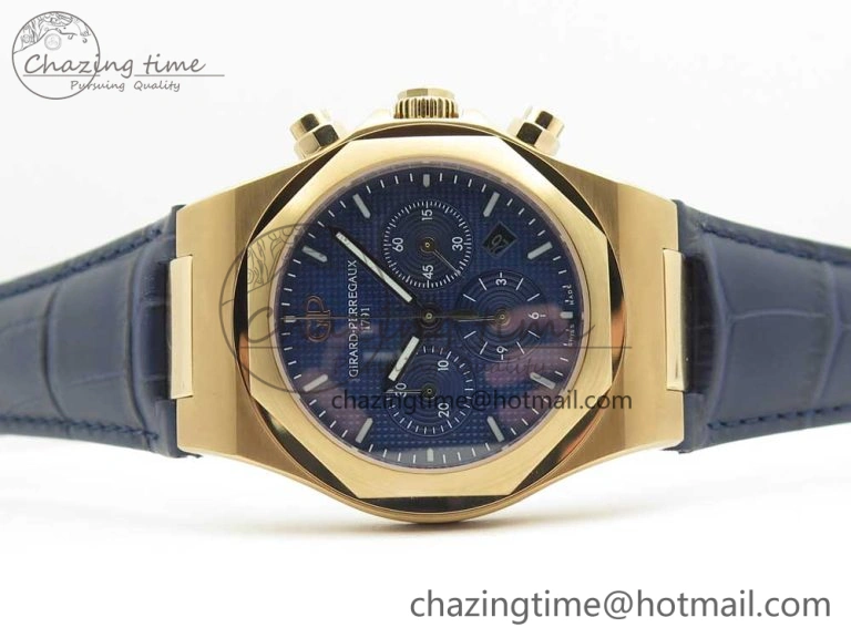 Laureato Chronograph 42mm RG TWA Blue Dial on Blue Leather Strap A Unisex 6605