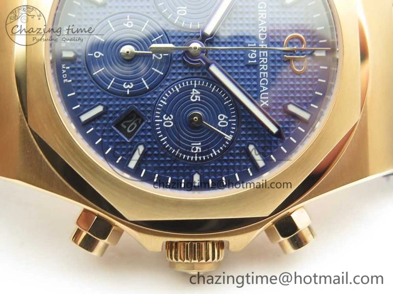 Laureato Chronograph 42mm RG TWA Blue Dial on Blue Leather Strap A Unisex 6605