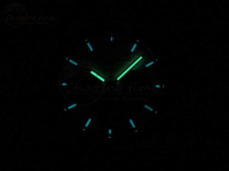 Trendy Laureato Chronograph 42mm SS TWA Black Blue Dial on Black Leather Strap A 6604