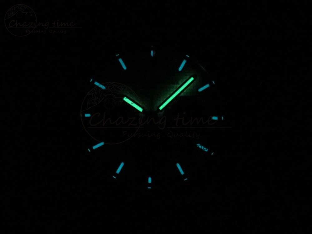 Trendy Laureato Chronograph 42mm SS TWA Black Blue Dial on Black Leather Strap A 6604