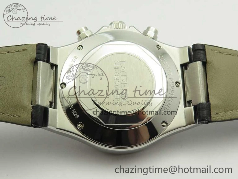 Affordable Laureato Chronograph 42mm SS TWA White Black Dial on Black Leather Strap A 6606