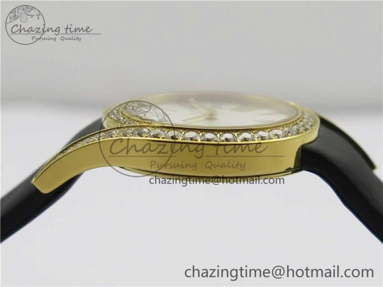 Flexible Limelight Gala G0A38160 32mm YG ZF 1:1 Best Edition Silver Dial On Leather Strap Siwss Quartz 10456