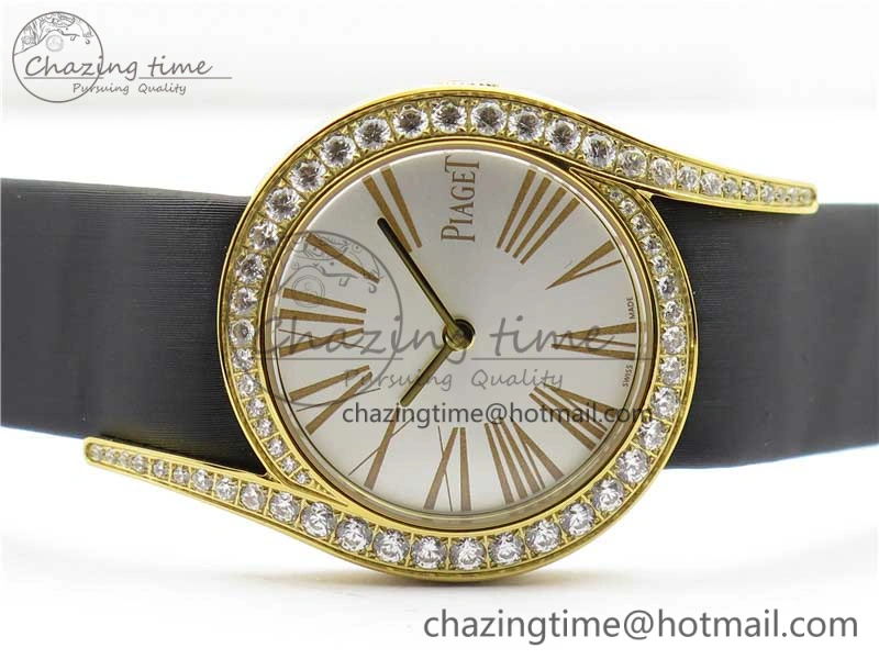 Flexible Limelight Gala G0A38160 32mm YG ZF 1:1 Best Edition Silver Dial On Leather Strap Siwss Quartz 10456