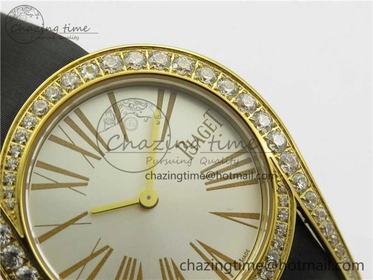 Flexible Limelight Gala G0A38160 32mm YG ZF 1:1 Best Edition Silver Dial On Leather Strap Siwss Quartz 10456