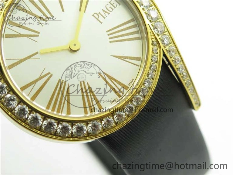 Flexible Limelight Gala G0A38160 32mm YG ZF 1:1 Best Edition Silver Dial On Leather Strap Siwss Quartz 10456