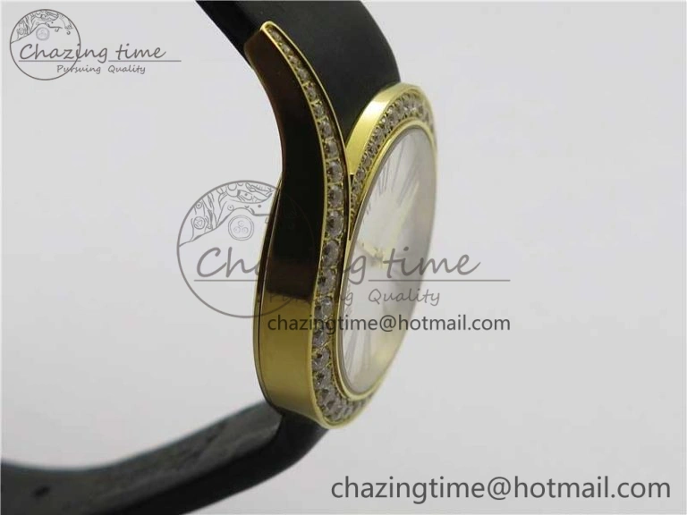 Flexible Limelight Gala G0A38160 32mm YG ZF 1:1 Best Edition Silver Dial On Leather Strap Siwss Quartz 10456